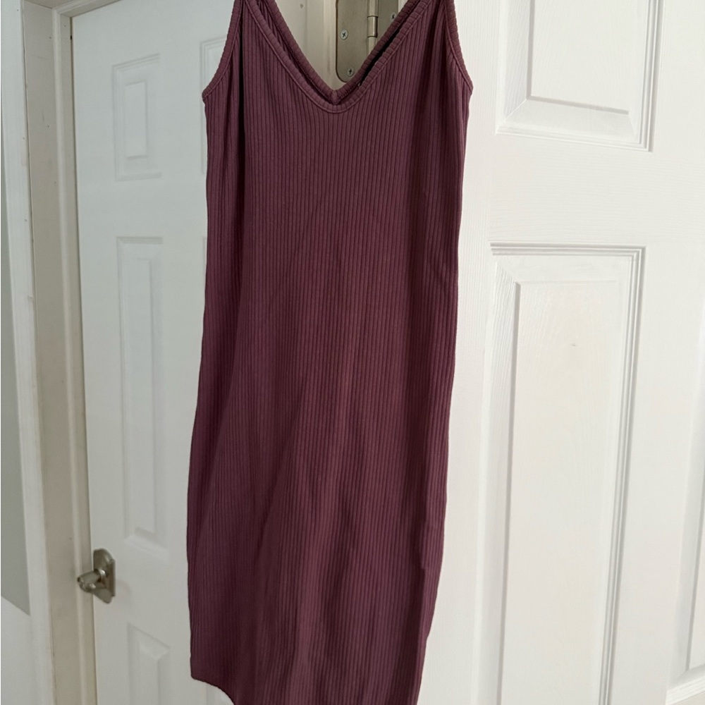 Express Ribbed Plum Mini Dress